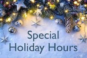 Special Pre-Christmas Hours